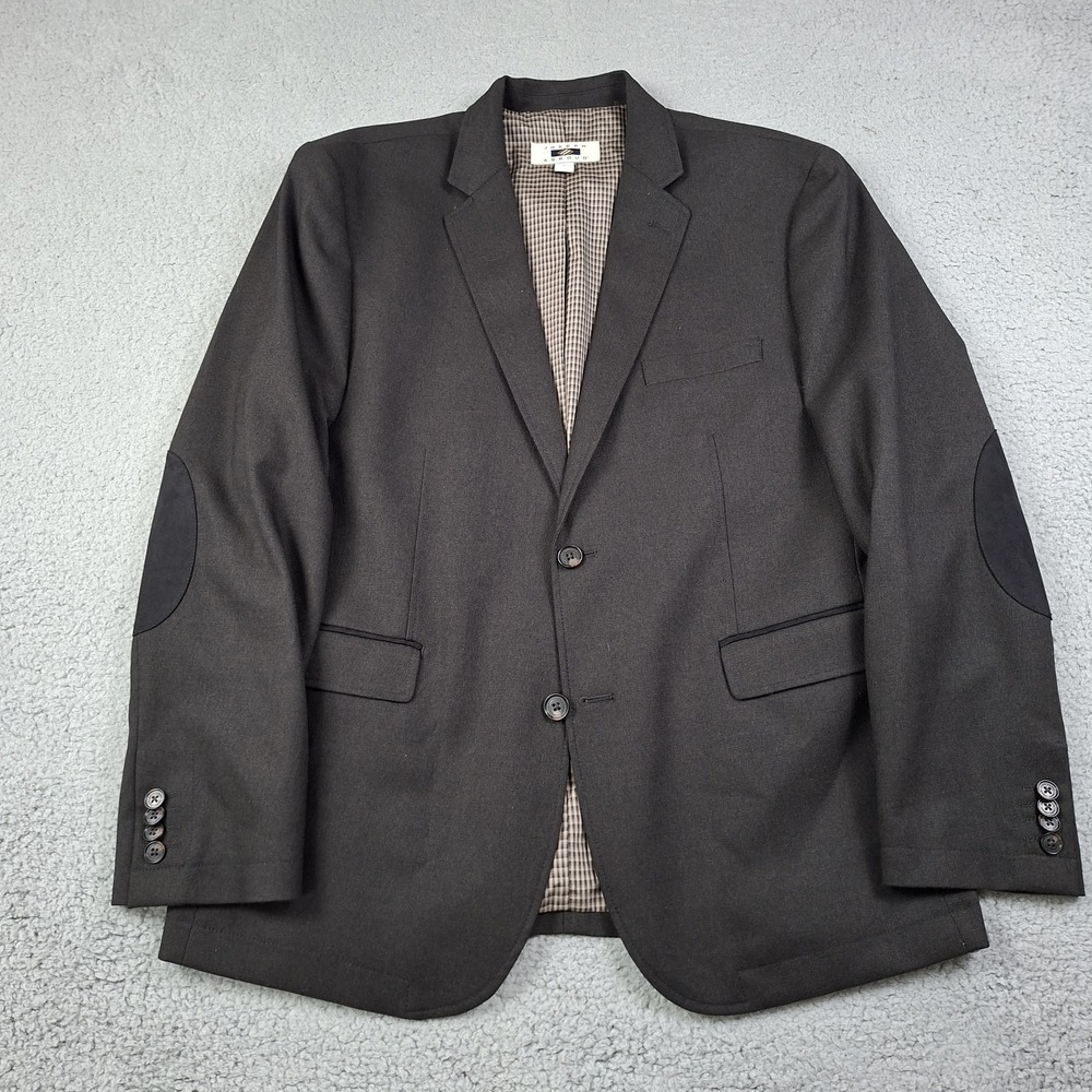 Joseph Abboud Wool Blend Unstructured Sport Coat Brown Plaid Elbow Patches L